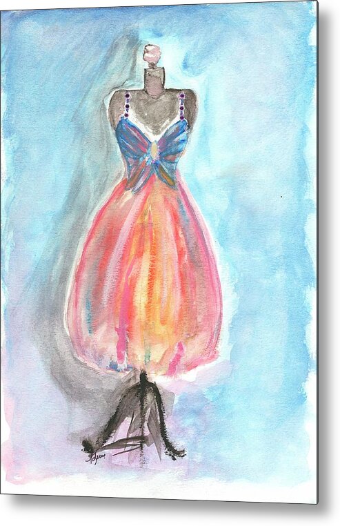 Butterfly Dress Metal Print featuring the painting Butterfly dress by Lauren Serene