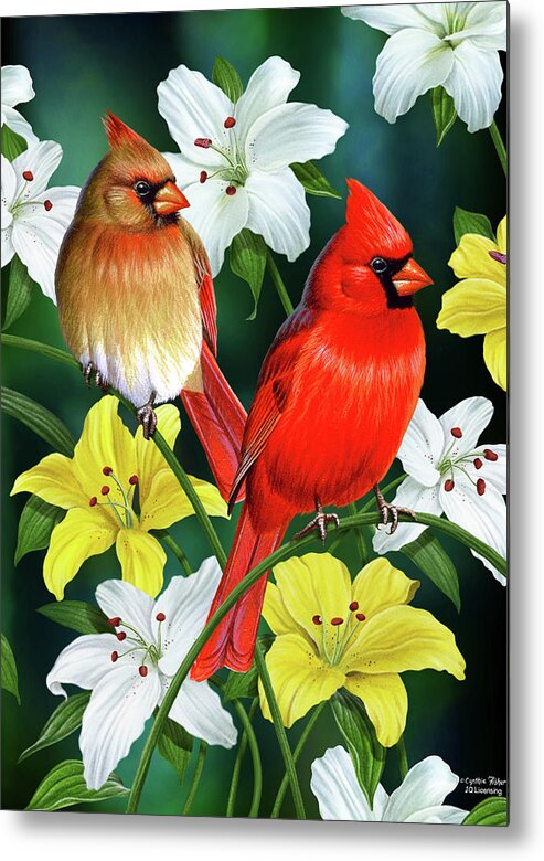 Cardinal Metal Print featuring the painting Cardinal Day 2 by JQ Licensing