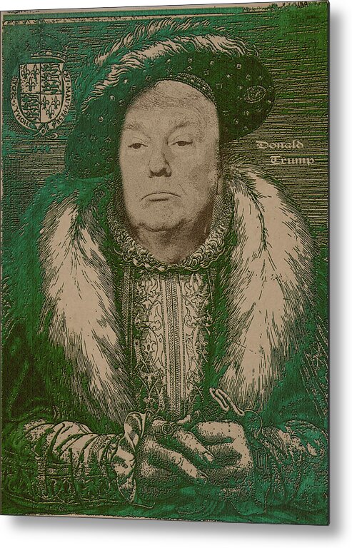 'celebrity Etchings' Collection By Serge Averbukh Metal Print featuring the digital art Celebrity Etchings - Donald Trump by Serge Averbukh