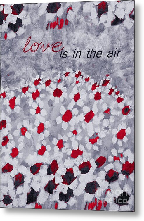 Love Metal Print featuring the painting Champs de Marguerites - Love is in the Air - Red -a23a3 by Variance Collections