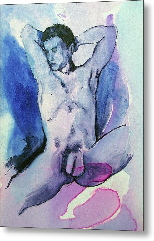 Nude Boy Metal Print featuring the painting Chance by Rene Capone