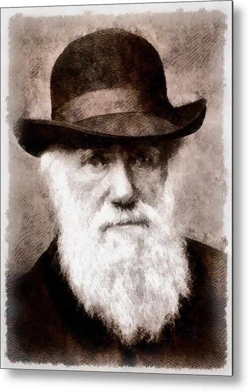 Charles Metal Print featuring the painting Charles Darwin by Esoterica Art Agency