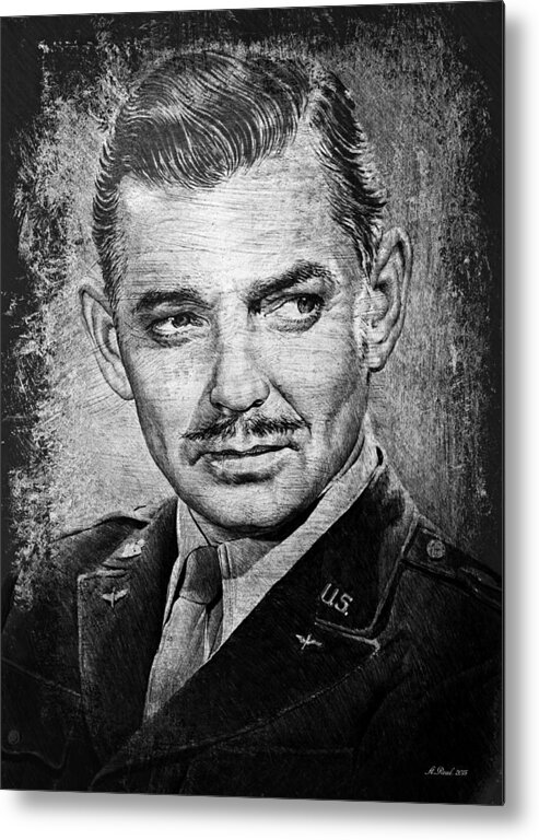 Clark Gable Metal Print featuring the drawing Clark Gable by Andrew Read