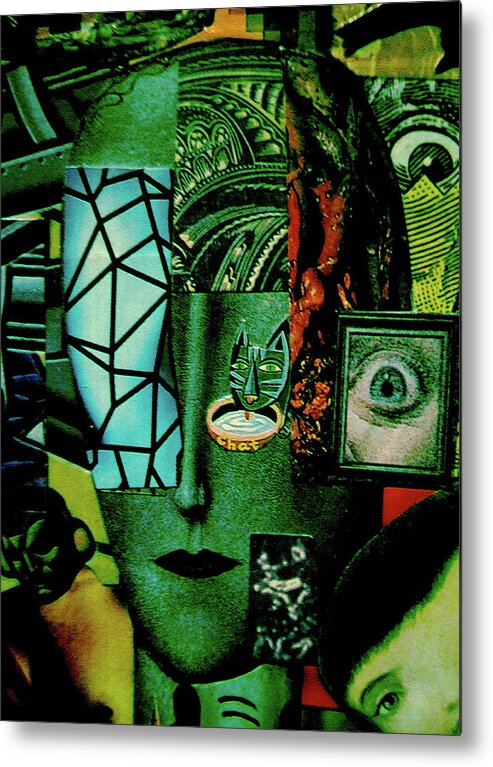 Collage Metal Print featuring the painting Collage Head by Steve Fields