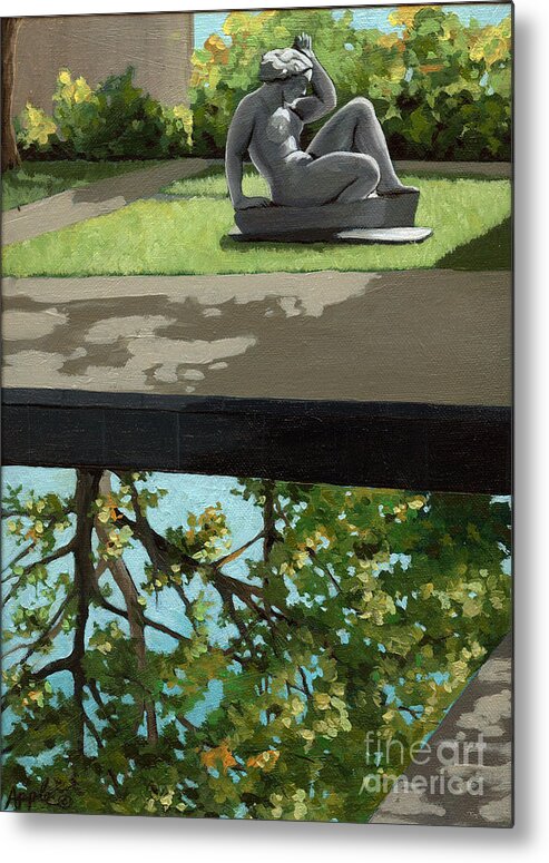 Landscape Painting Metal Print featuring the painting Contemplation by Linda Apple