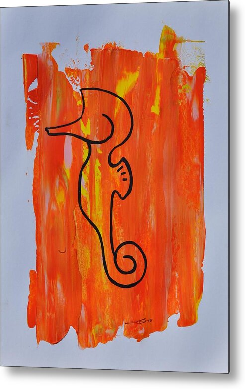 Seahorse Metal Print featuring the painting Copycat seahorse 04/30 by Eduard Meinema