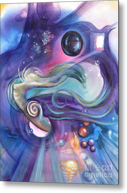 Spirit Metal Print featuring the painting Cosmic Hostess by Sofanya White