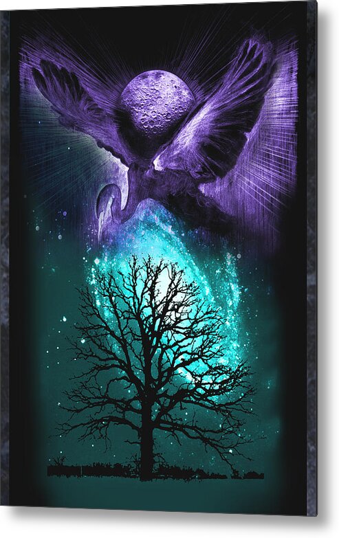 Heron Metal Print featuring the painting Cosmos by Ragen Mendenhall