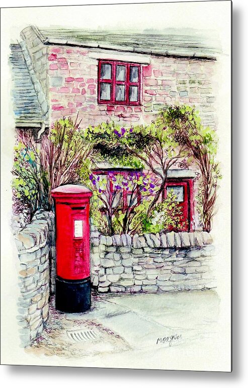 Country Metal Print featuring the painting Country Village Post Box by Morgan Fitzsimons