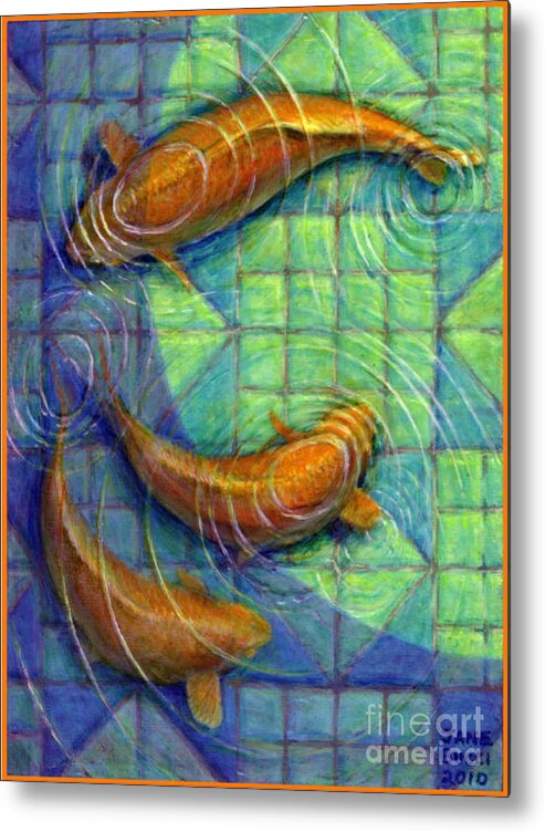 Occupy China Metal Print featuring the painting Coy Koi by Jane Bucci