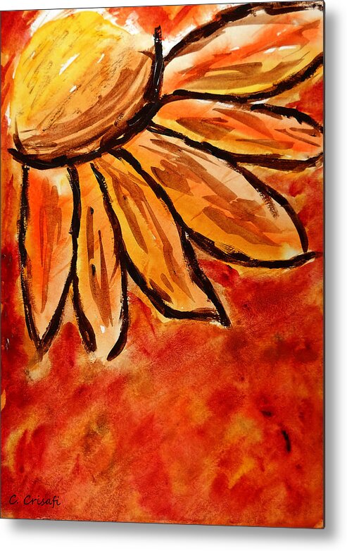 Daisy Metal Print featuring the painting Daisy 1 by Carol Crisafi