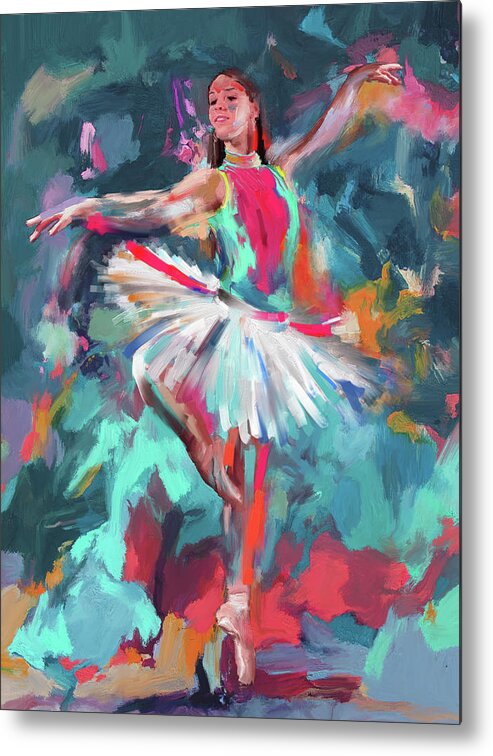 Ballerina Metal Print featuring the painting Dancers 280 2 by Mawra Tahreem