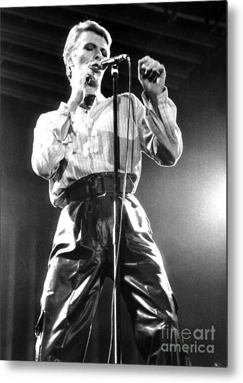 David Bowie Metal Print featuring the photograph David Bowie 1978 by Chris Walter