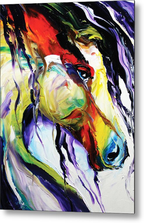 Horse Paintings Metal Print featuring the painting Deep Memories by Laurie Pace