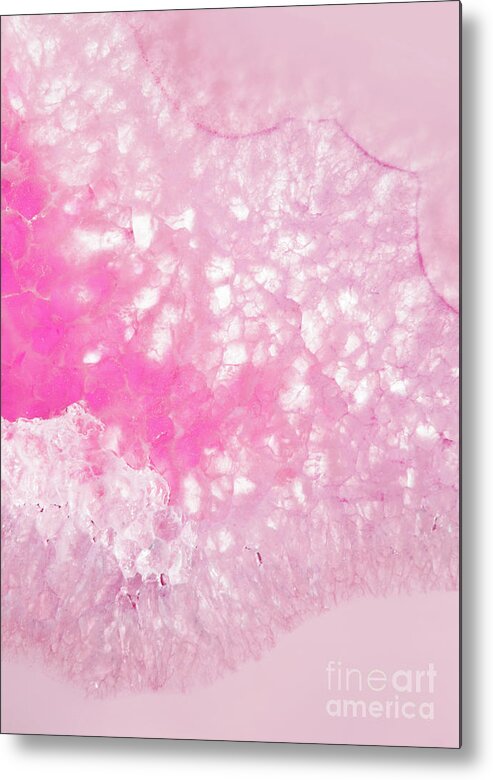 Delicate Metal Print featuring the photograph Delicate Pink Agate by Emanuela Carratoni