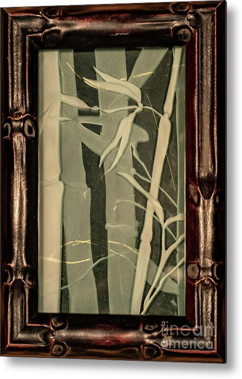 Bamboo Metal Print featuring the glass art Eclipse Bamboo with Frame by Alone Larsen