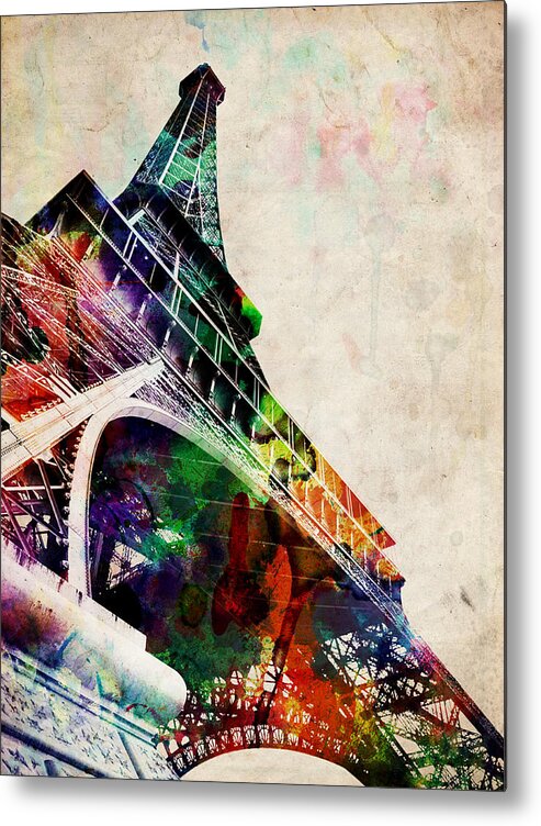 Eiffel Tower Metal Print featuring the digital art Eiffel Tower by Michael Tompsett