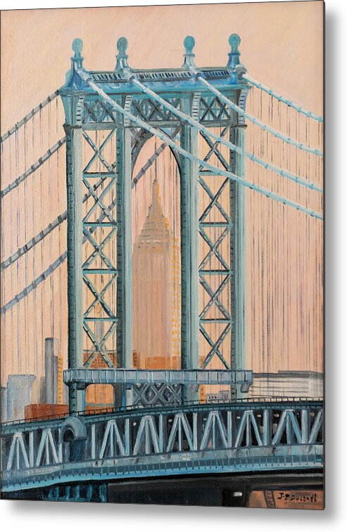 New York Metal Print featuring the painting Empire State Building by Jean-Pierre Ducondi