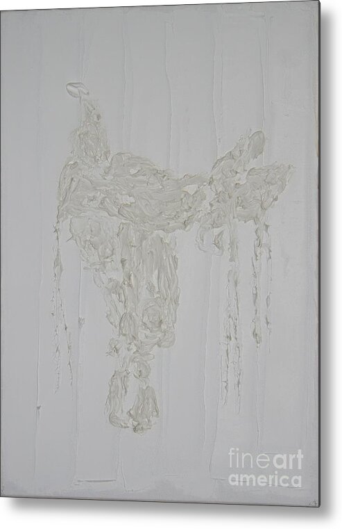 Endurance Saddle Metal Print featuring the painting Endurance Saddle Ivory by Richard W Linford