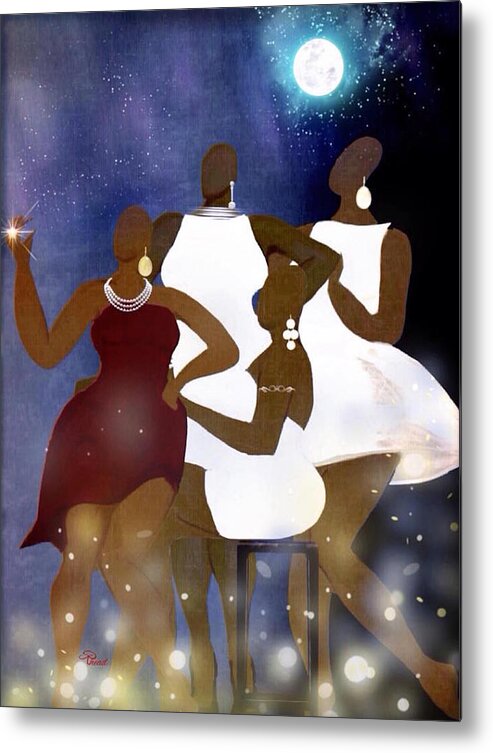 Wedding Party Metal Print featuring the digital art Engagement Party by Romaine Head