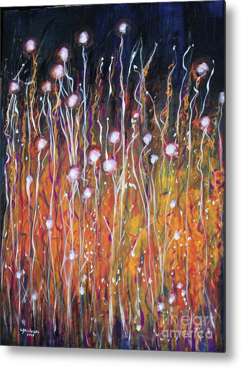Abstract Metal Print featuring the painting Enlightenment by Lyric Lucas