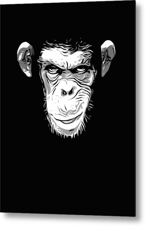 Monkey Metal Print featuring the digital art Evil Monkey by Nicklas Gustafsson