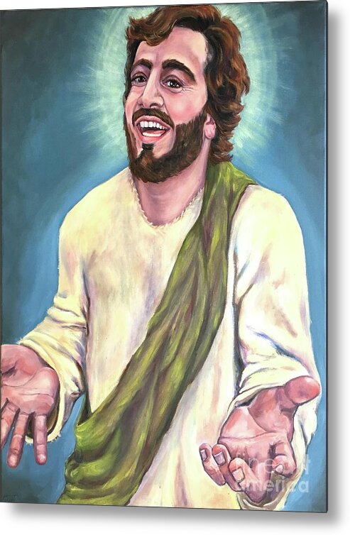 Exulted Laughing Jesus Metal Print By Laura Napoli