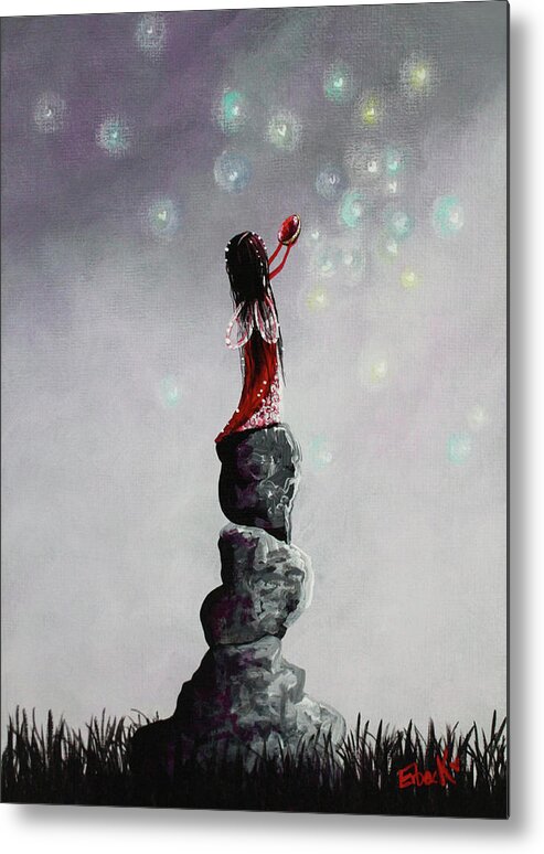 Fairy Metal Print featuring the painting Fairy Art Prints by Erback by Moonlight Art Parlour