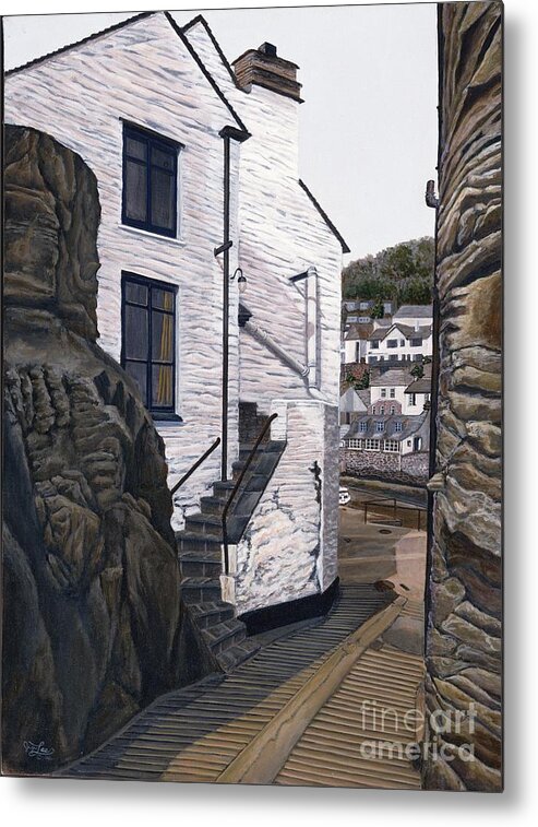 European Metal Print featuring the painting Fishing Village by Jiji Lee