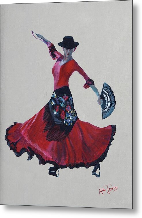 Flamenco Metal Print featuring the painting Flamenco by Mike Jenkins