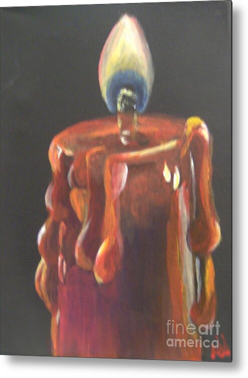 Fire Metal Print featuring the painting Flaming Hot by Saundra Johnson