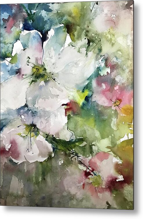 Flowers Metal Print featuring the painting Flower Series by Robin Miller-Bookhout