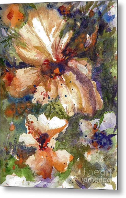 Floral Metal Print featuring the painting Flower Study 10 by Francelle Theriot