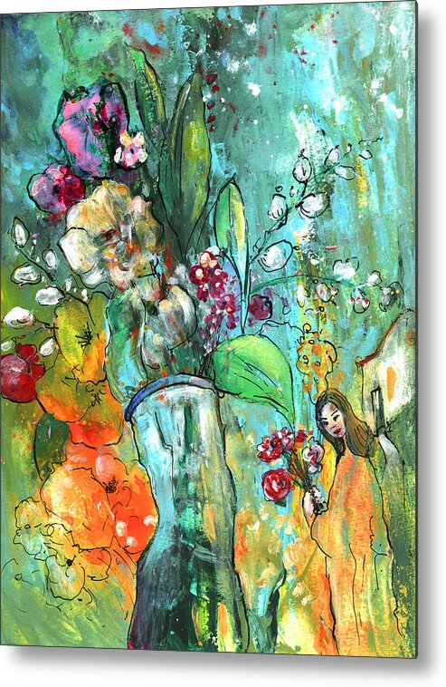 Flowers Metal Print featuring the painting Flowers for You by Miki De Goodaboom