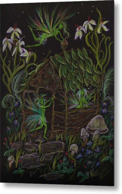 Spring Metal Print featuring the drawing Forgetmenots by Dawn Fairies