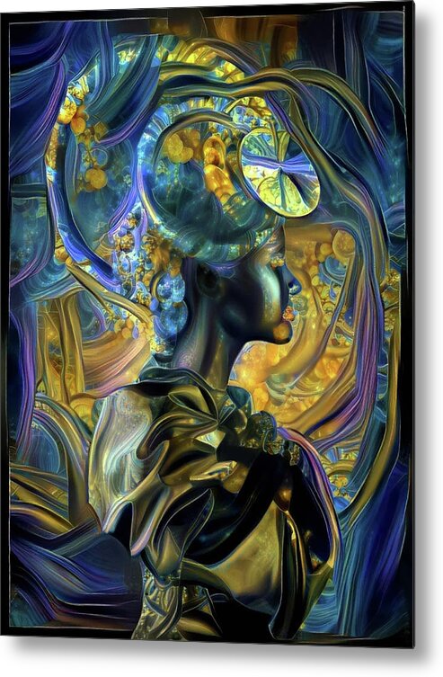 Galaxy Queen Woman Metal Print featuring the mixed media Galaxy Queen by Lilia S