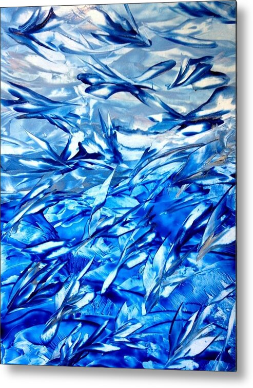 Abstract Metal Print featuring the painting Gently Floating by Christine Johanns