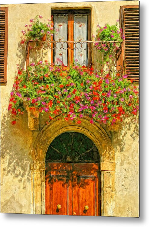 Italy Metal Print featuring the painting Gerani Coloriti by Dominic Piperata