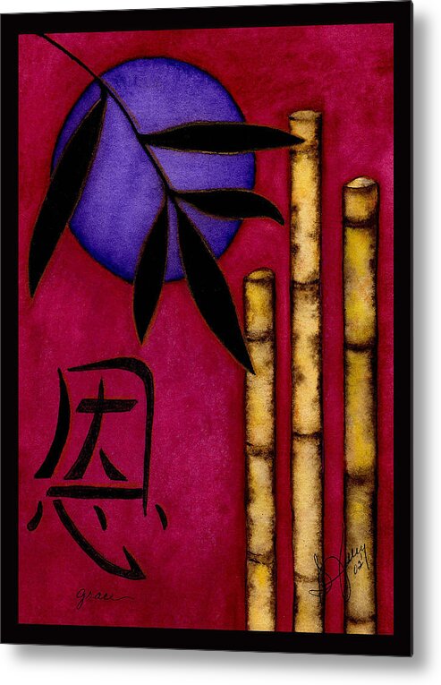 Bamboo Metal Print featuring the painting Grace - The Art of Balance by Stephanie Jolley