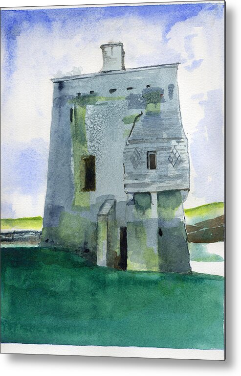  Metal Print featuring the painting Grace O'Malley's Castle Clare Island by Kathleen Barnes