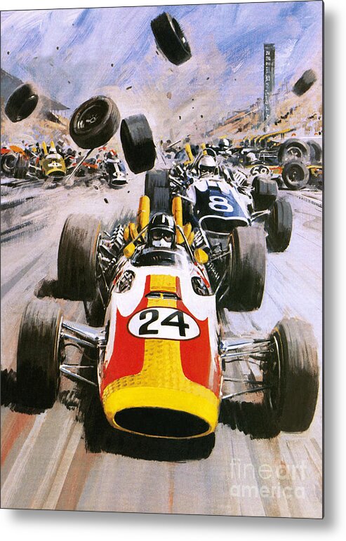 Formula One Metal Print featuring the painting Graham Hill by Graham Coton