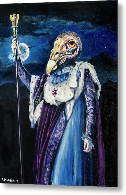 Buzzard Metal Print featuring the painting Grandfather Buzzard Cathartes Aura by Rick Mosher