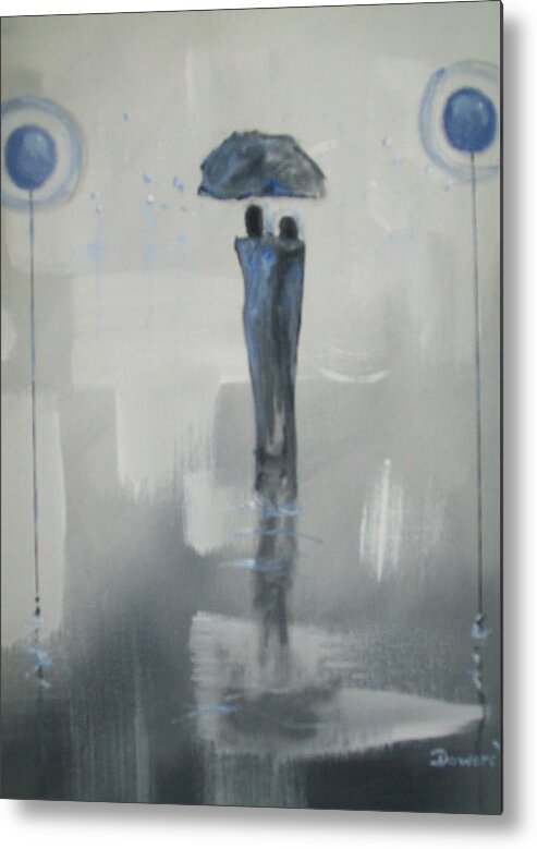 Art Metal Print featuring the painting Grey Day Romance by Raymond Doward