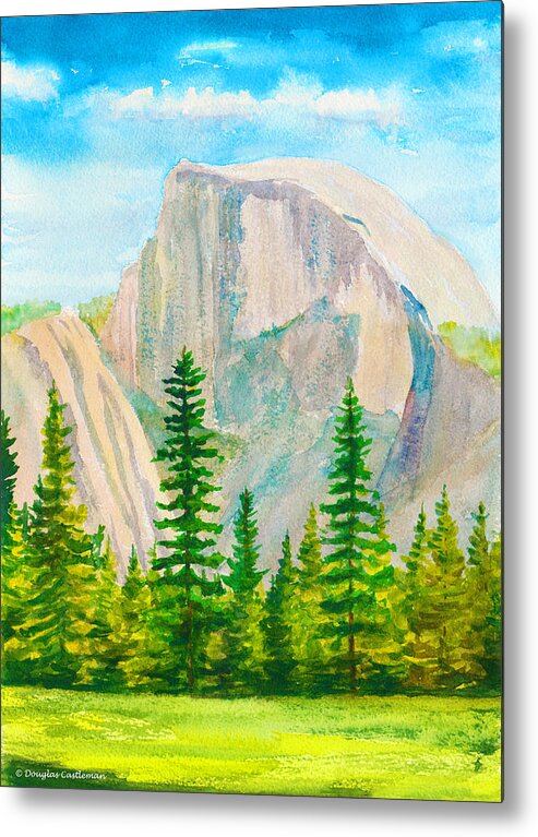 Yosemite Metal Print featuring the painting Half Dome Mountain by Douglas Castleman