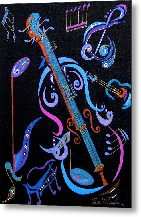 Original Art Metal Print featuring the painting Harmony in Strings by Bill Manson