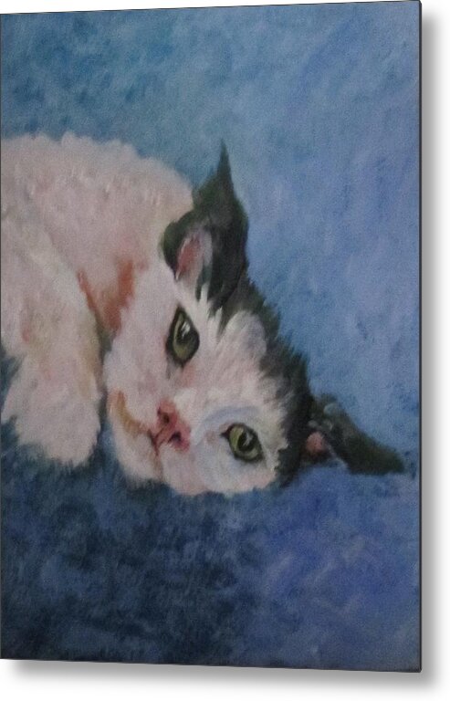 Cat Metal Print featuring the painting Hattie Smith by Barbara O'Toole
