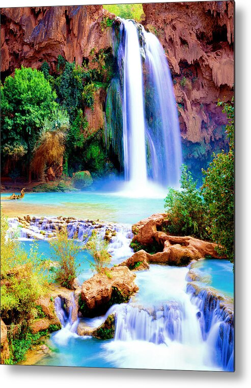 Natural Landscape Metal Print featuring the photograph Havasu Falls by Frank Houck