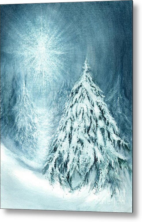 Holy Night Metal Print featuring the painting Heaven and Nature Sing by Janine Riley