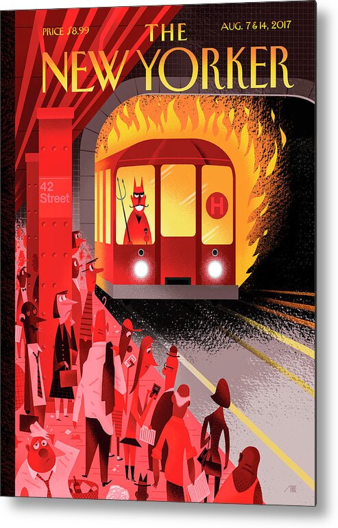 Hell Train Metal Print featuring the drawing Hell Train by Bob Staake