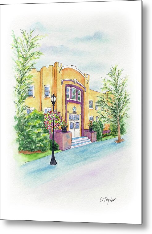 Historic Armory Metal Print featuring the painting Historic Armory by Lori Taylor